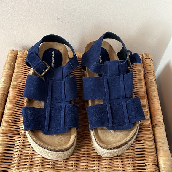Free People x Intentionally Marine Dream Flatform Sandals Size 7.5 NEW - Picture 6 of 14
